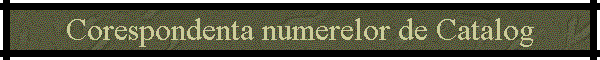 Corespondenta numerelor de Catalog